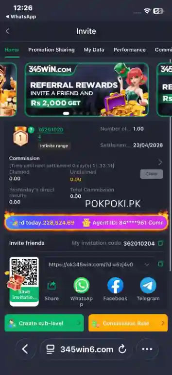 345Win Game APK Download in Pakistan - Referral Program - pokpoki.pk