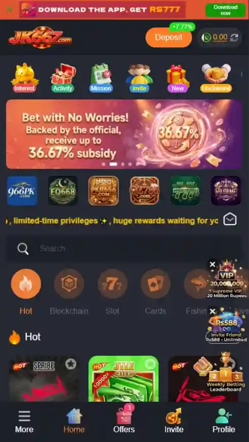 JK667 Game APK Download for Pakistanis - Games Included - pokpoki.pk