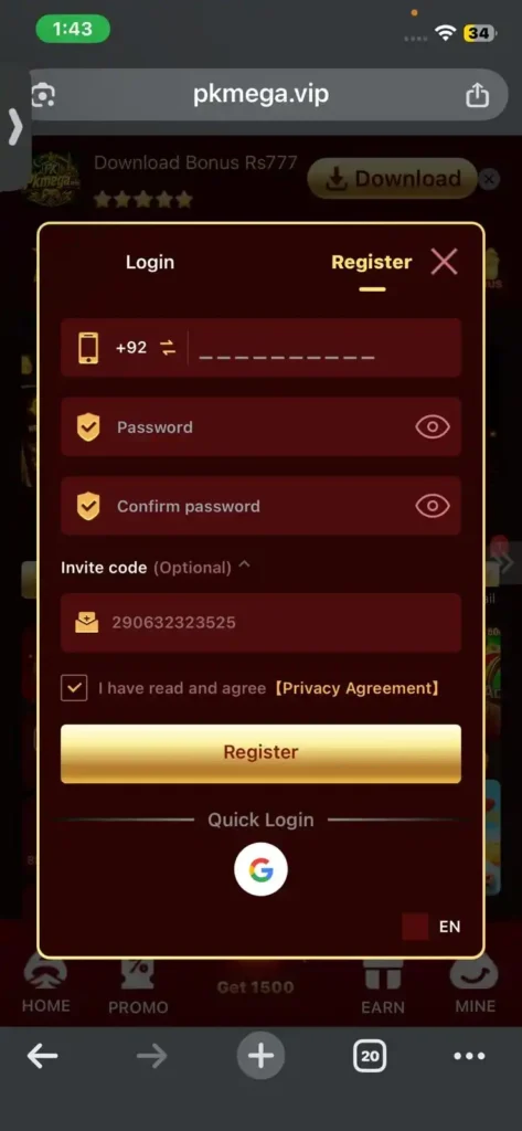 PK Mega Win Game in Pakistan - Pkmega Win Login - pokpoki.pk