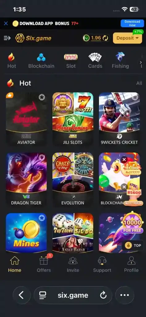 Six Game APK Download in Pakistan – Games included – pokpoki.pk