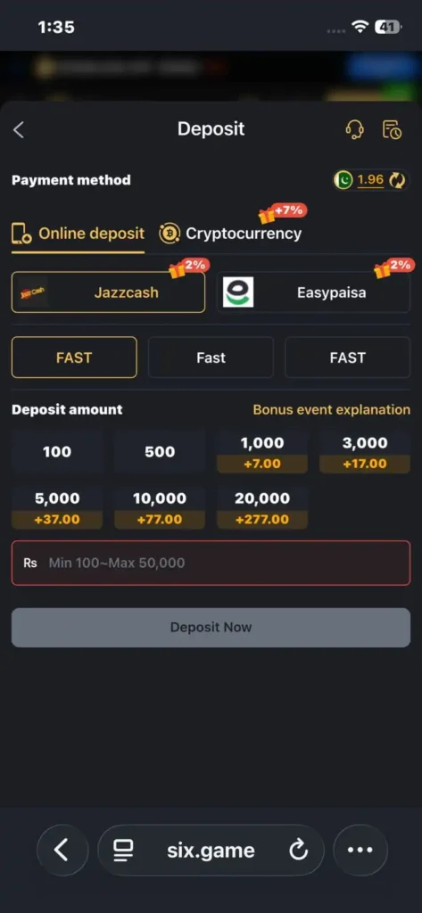 Six Game APK Download in Pakistan – deposit – pokpoki.pk