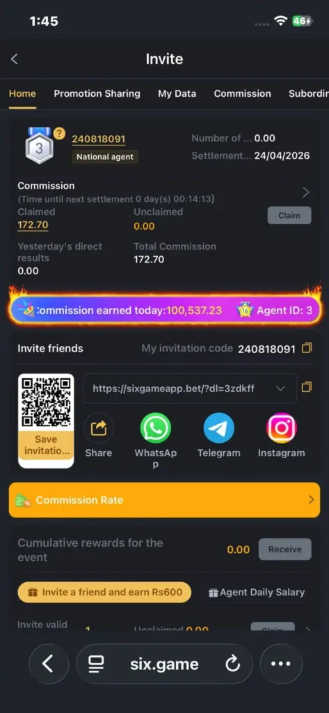 Six Game APK Download in Pakistan – invite – pokpoki.pk
